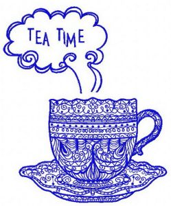 Tea time 5 embroidery design