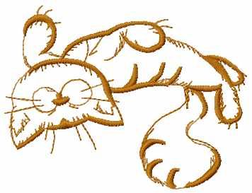 hand drawn cat free embroidery design 4