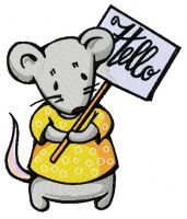 Mouse with nameplate embroidery design