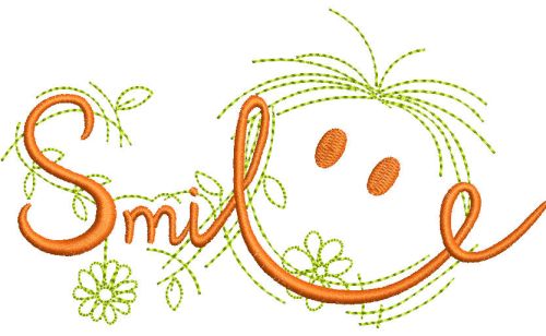 Smile free embroidery design