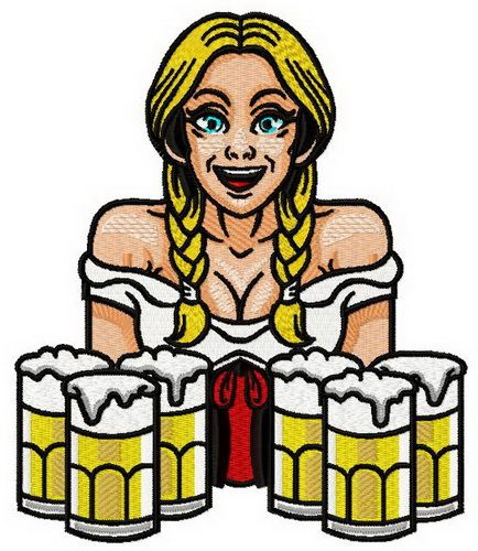 Beer girl 6 machine embroidery design