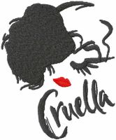Modern cruella embroidery design
