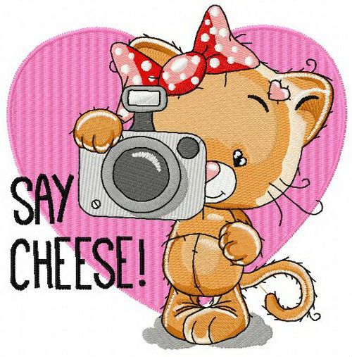Say cheese machine embroidery design