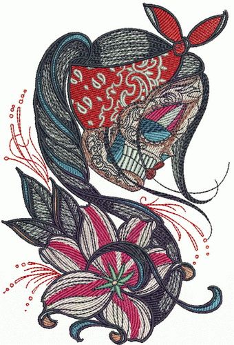 Wild lily machine embroidery design