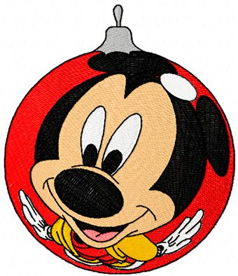 Mickey Mouse Christmas Ball machine embroidery design