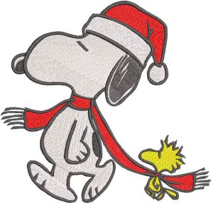 Snoopy Christmas walking embroidery design