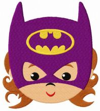 Baby Batwoman face embroidery design