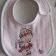 Baby bib with Teddy Bear and snail embroidery design