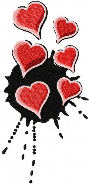 Hearts machine embroidery design for Valentine's Day Gift