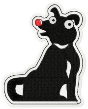 Black dog embroidery design