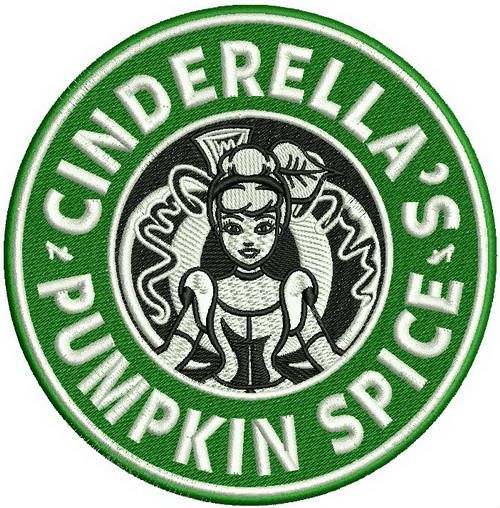 Cinderella's pumpkin spice machine embroidery design