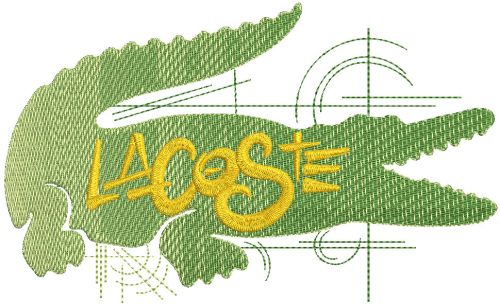 Lacoste modern art logo embroidery design