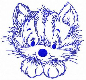 Home cat embroidery design