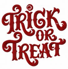 Trick or treat 2 embroidery design