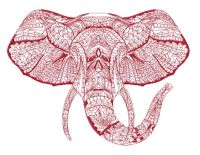 Mosaic elephant 2 embroidery design