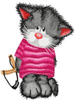 Cat is hooligan embroidery design