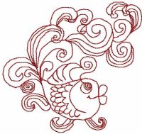 Gold fish free embroidery design