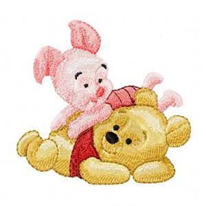 Baby Pooh and Piglet 2 machine embroidery design
