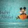 Blue towel with Mickey Mouse embroidery design