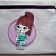 Embroidered purse with calling girl design