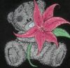 Embroidered towel with Teddy Bear design
