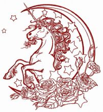 Moonlight unicorn 2 embroidery design