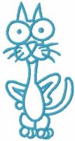 Blue cat free embroidery design