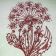 Dandelion dark red embroidered design