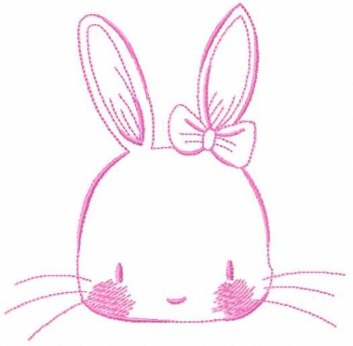 Pink bunny free embroidery design