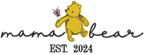 Mama Bear Est 2024 Free Embroidery Design