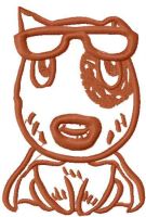 Dog superhero embroidery design
