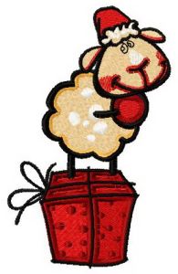 Waiting for present embroidery design