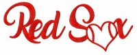 Heart Red Sox embroidery design