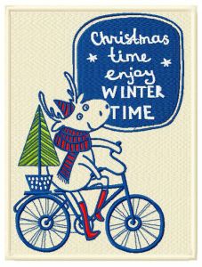 Enjoy winter time embroidery design