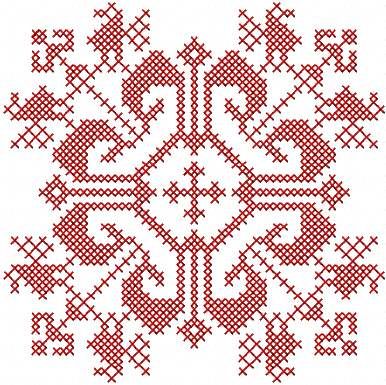 red cross stitch decoration free embroidery design