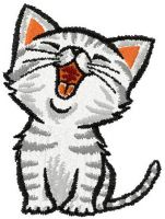 Cute kitten embroidery design