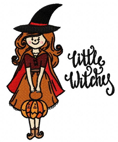 Little witchy machine embroidery design