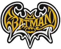 Batman modern logo embroidery design