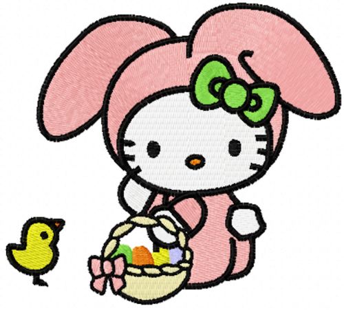 Hello Kitty Happy Easter machine embroidery design
