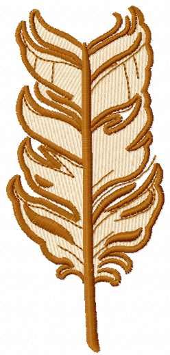 Brown feather free embroidery design