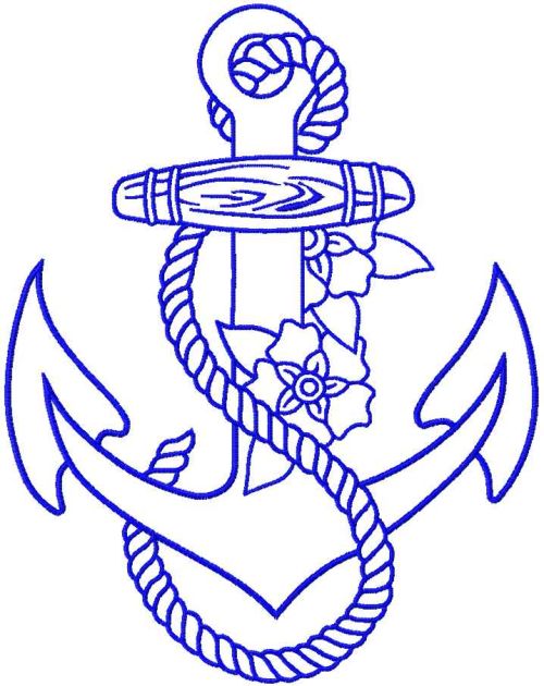 anchor one color free embroidery design