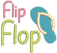 Kostenloses blaues Flip-Flop-Stickdesign