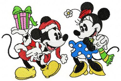 Christmas with Mickey Mouse machine embroidery design