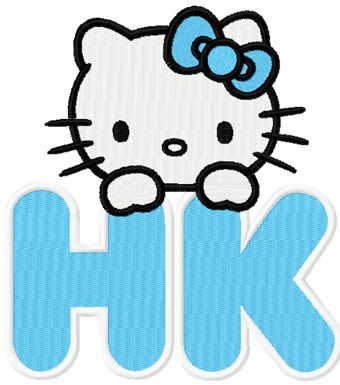 HK New Hello Kitty Label machine embroidery design