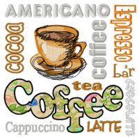 Different coffee embroidery design