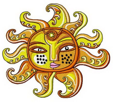 Sun 4 machine embroidery design