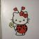 Hello Kitty ladybag design in embroidery hoop