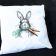 Cushion with easter bunny embroidery design