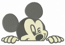 Mickey spies embroidery design