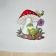 Embroidered funny frog under mushroom design